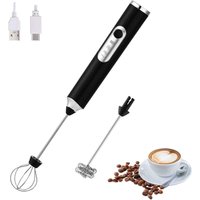 Lablanc - Tragbarer elektrischer Milchaufschäumer mit 2 Köpfen, Schneebesen-Schaummixer mit usb wiederaufladbar, 3 Geschwindigkeiten, Schaummixer für von LABLANC