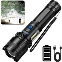 Lablanc - Ultrastarke LED-Taschenlampe, 100.000 Lumen wiederaufladbare LED-Taschenlampe, superhelle 7 Modi, langlebig, wasserdichte Taschenlampe für Lablanc - Ultrastarke LED-Taschenlampe, 100.000 Lumen wiederaufladbare LED-Taschenlampe, superhelle 7 Modi, langlebig, wasserdichte Taschenlampe für von LABLANC