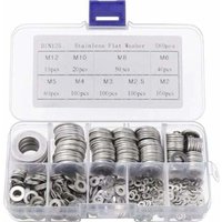 Unterlegscheiben aus Edelstahl mit Aufbewahrungsbox (580 Stück) – Sortiment mit 9 Größen M2, M2,5, M3, M4, M5, M6, M8, M10 und M12 – Set mit von LABLANC