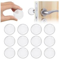 Lablanc - Wandmontierter Türgriffstopper, 12 Stück, transparenter selbstklebender Türstopper, Silikon-Türstopper mit leistungsstarkem Türstopper für von LABLANC