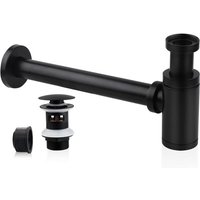 Waschbeckensiphon mit Waschbeckenabfluss, Universal Edelstahl Siphon 1 1/4 x 32 mm Badezimmer Siphon Metall Waschbecken Siphon Siphon Siphon von LABLANC