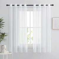 Weiße, durchsichtige Vorhänge, 2er-Set, kurze Vorhänge, 132 x 160 cm, Heimdekoration, Schlafzimmer, Küche, Organza-Tüll mit helltransparentem Weiße, durchsichtige Vorhänge, 2er-Set, kurze Vorhänge, 132 x 160 cm, Heimdekoration, Schlafzimmer, Küche, Organza-Tüll mit helltransparentem von LABLANC