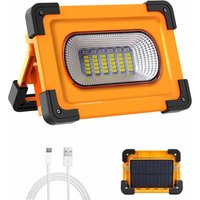Wiederaufladbares LED-Flutlicht, Baustellen-Flutlicht, 60 w, 3000 Lumen, Arbeitslicht mit 9000 mAh Akku und Solarpanel, 4 Modi, tragbare Laterne, von LABLANC