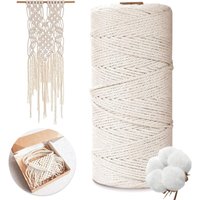 Makramee-Seil, 2 mm x 200 m, 100 % natürliches Baumwollgarn zum Basteln, für Wandteppiche, Stricken, Heimwerken, Dekoration, Beige Makramee-Seil, 2 mm x 200 m, 100 % natürliches Baumwollgarn zum Basteln, für Wandteppiche, Stricken, Heimwerken, Dekoration, Beige von LABLANC