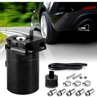 Ölauffangbehälter Auto, 300 ml Aluminium-Autotank, Universal-Auto-Ölabscheider-Luftfilter mit Luftfilter, Schlauch und anderem Zubehör (Schwarz) von LABLANC