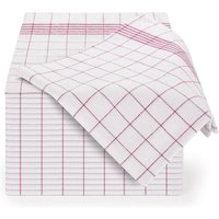 Premium Küchenhandtuch-Set 45x65 cm Baumwolle - 10er-Pack - Geschirrtuch - Waschbar bis 95°C - Ultra saugfähig - Edles Karo-Design - Rot von LABLANC
