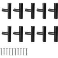 Schranktürknöpfe, 10 Stück röhrenförmige Möbelknöpfe aus Edelstahl, schwarze Schubladenknöpfe, für Schränke, Waschtische Schranktürknöpfe, 10 Stück röhrenförmige Möbelknöpfe aus Edelstahl, schwarze Schubladenknöpfe, für Schränke, Waschtische von LABLANC