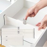 Schubladenteiler-Organizer, 4er-Set, verstellbare Schubladenteiler für Schminktisch, Badezimmer, Küche, Büro, weiß von LABLANC