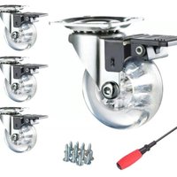 Schwerlast-Möbelrollen mit Bremsen (4 Stück), 50 mm (2"), 360° drehbare Polyurethanräder mit Schrauben, für den Transport von bis zu 160 kg von LABLANC