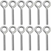 Set mit 12 Ringschrauben aus Edelstahl 304, Ringschraube, Ringschraube für Schaukelmaschine im Freien – M4 - Lablanc von LABLANC