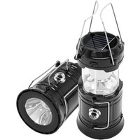 Set mit 2 2-in-1-LED-Campingleuchten, wiederaufladbare Solar- und USB-Taschenlampe, Outdoor-Solarlampe, Laterne, Campingzubehör - Lablanc von LABLANC