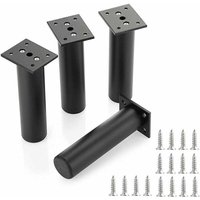 Set mit 4 Ersatz-Möbelbeinen, schwarz, verstellbare Tischbeine aus Metall, Höhe 20 cm, mit Schrauben für Sofa, Schränke, Bett von LABLANC