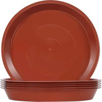 Set mit 6 Pflanzenuntersetzern, Blumentöpfen, Tabletts für Pflanzgefäße im Innen- und Außenbereich sowie für den Garten – 11,5 cm/Rot von LABLANC
