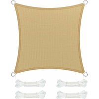 Sonnensegel 3 x 3 m, Sonnenschutz aus HDPE-Gewebe, atmungsaktiv, wasserdurchlässig, für Terrasse, Garten, Balkon, Camping, quadratisch, konkav, Sonnensegel 3 x 3 m, Sonnenschutz aus HDPE-Gewebe, atmungsaktiv, wasserdurchlässig, für Terrasse, Garten, Balkon, Camping, quadratisch, konkav, von LABLANC