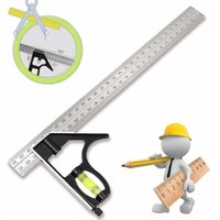 Squadra combinata, Righello angolare regolabile, Squadra angolare in acciaio inox con livella a bolla - Strumento di misurazione professionale per Squadra combinata, Righello angolare regolabile, Squadra angolare in acciaio inox con livella a bolla - Strumento di misurazione professionale per von LABLANC