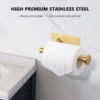 Toilettenpapierhalter, Wandmontierter Toilettenpapierhalter, Edelstahl Toilettenpapierrollenhalter Ohne Bohren für Bad und Küche, Gold von LABLANC