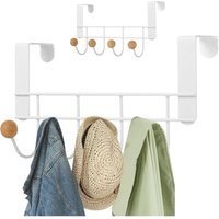 Türhaken mit 4 Metallhaken, Türhaken, Handtuchhalter, Garderobenhaken fürs Badezimmer von LABLANC