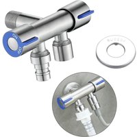 Umschaltventil Eckventil Messing Universal 1/2" Regulier-Absperrventil mit Griff für G1/2" Duschkopf Toilette, Waschmaschine, Toilette, Garten (A) von LABLANC