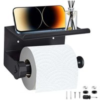 Wandmontierter Toilettenpapierhalter mit Ablage, selbstklebender Toilettenpapierhalter für Badezimmer, wandmontierter Toilettenpapierhalter ohne Wandmontierter Toilettenpapierhalter mit Ablage, selbstklebender Toilettenpapierhalter für Badezimmer, wandmontierter Toilettenpapierhalter ohne von LABLANC