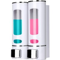 Wandmontierter manueller Seifenspender aus abs für Shampoo oder Handreinigungsgel, 2 x 400 ml, Weiß - Lablanc Wandmontierter manueller Seifenspender aus abs für Shampoo oder Handreinigungsgel, 2 x 400 ml, Weiß - Lablanc von LABLANC