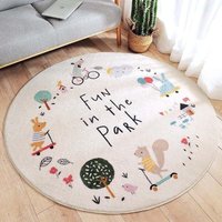 Lablanc - Waschbarer Teppich – großer runder Plüsch-Schutzteppich – Wohnzimmerteppich für Kinder – 80 cm – Stil 2 von LABLANC