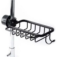 Wasserhahn-Schwammhalter mit Haken, Aluminiumkorb, Aufbewahrungsregal für Küchenspüle, Duschregal, Seifen- oder Shampoo-Regal, Schwarz - Lablanc von LABLANC