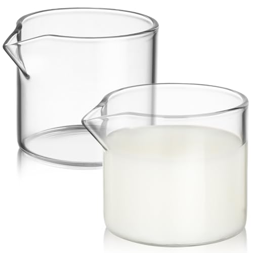 LABRIMP Milchkännchen Aus Glas Für Haushalt Einfache Verarbeitung Mit Umleitungsrinne Für Gleichmäßigen Milchfluss von LABRIMP