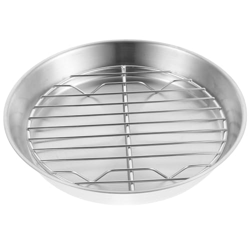LABRIMP 1 Satz Backblech Set mit Abkühlgitter Runde Backplatte Hitzebeständig und Vielseitig Einsetzbar zum Grillen Backen und Abkühlen von Speisen von LABRIMP