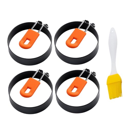 LABRIMP 1 Satz Eierform Set aus Teiliges Faltbares Pfannenring Set mit Silikongriffen zum Braten von Eiern und Einfach zu Reinigen und Langlebig von LABRIMP
