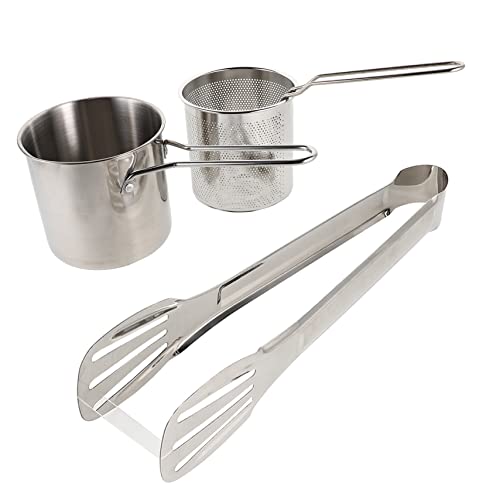 LABRIMP 1 Satz Fritteuse aus Edelstahl Metallkorb tragbare Fritteuse Bratpfanne pfannenwender Frittierkorb Fritteusentopf Antihaft kleiner Korb Siebdruck frittierter Fisch Friteuse von LABRIMP