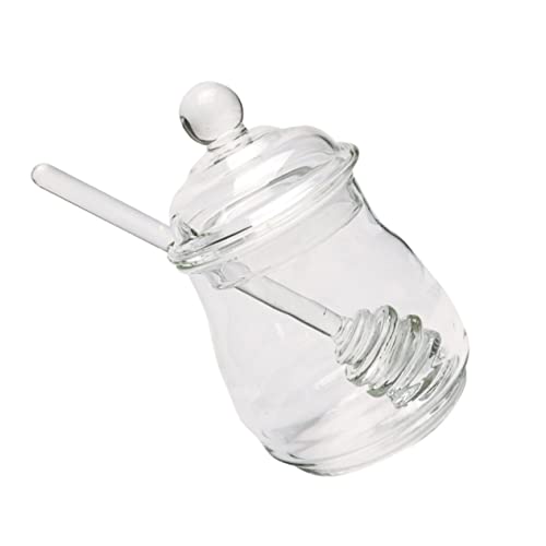 LABRIMP Glas Honigbehälter Mit Schöpflöffel Lebensmittelbehälter Transparenter Glasbehälter Für Honig Marmelade Gewürze von LABRIMP
