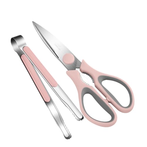 LABRIMP 1 Satz Küchen Scherenzangen Set Multifunktionale Grill und Küchenschere Hitzebeständig Rutschfester Griff Fleisch Hähnchen und Küchengerät von LABRIMP