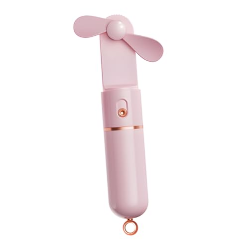 LABRIMP 1 Satz Mini Handventilator Tragbarer USB Lüfter mit Geschwindigkeitsstufen Faltbar Wiederaufladbar Kompakt für Reisen und Outdoor Rosa von LABRIMP