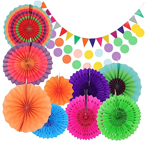 LABRIMP 1 Satz Papierfächer Blumen Pompons Banner für Fröhliche Feiern für Innen und Außendekoration LABRIMP 1 Satz Papierfächer Blumen Pompons Banner für Fröhliche Feiern für Innen und Außendekoration von LABRIMP
