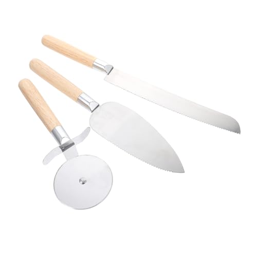 LABRIMP 1 Satz Pizza Cutter aus Pizzaschneider mit Ergonomischem Holzgriff Teiliges für Servieren von Pizza und Gebäck Kompakt und Leicht zu Reinigen von LABRIMP