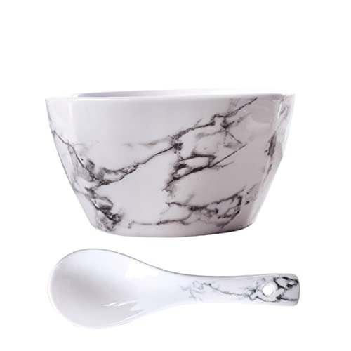 LABRIMP 1 Satz Schale Aus Marmor Schüssel Chinesische Suppentassen Japanische Ramenschalen Obstschale Chinesische Suppenlöffel Servierschale Ramen-suppenschale Futternapf Reis Keramik von LABRIMP