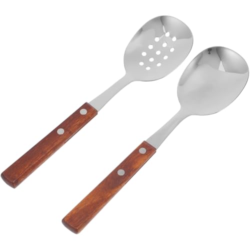 LABRIMP 1 Satz Servierlöffel mit Holzgriff Geschlitzte Küchengeräte für Buffet und Dinner Teiliges für Effizientes Servieren und Stilvolles Kochen von LABRIMP