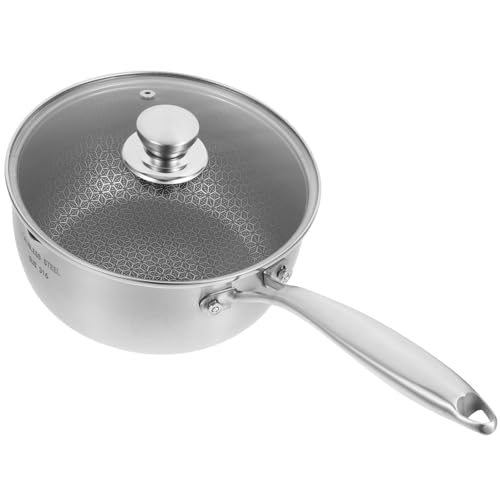 LABRIMP 1 Satz Soßentopf mit Deckel Antihaftbeschichtet für Induktionsherde zum Kochen von Babynahrung und Suppen mit Rutschfestem Griff und Stabiler Bauweise von LABRIMP
