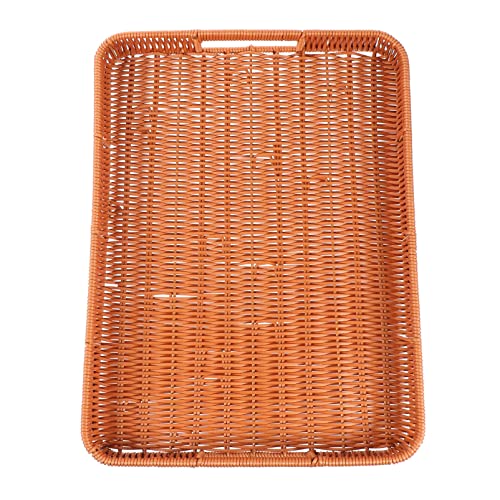 LABRIMP 1 Stück Handgefertigter Aufbewahrungskorb aus Multifunktionales Tablett für Obst und Snacks für Vintage Dekoration und Praktische Raumnutzung Großer Rechteckiger von LABRIMP