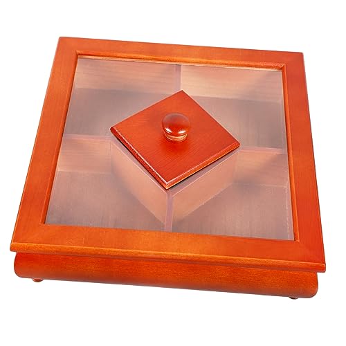 LABRIMP 1 Stück Holz Snack Aufbewahrungsbox mit Deckel Fächer Design für Trockenfrüchte und Snacks für Partys und Freizeit aus Holz und Leicht zu Reinigen LABRIMP 1 Stück Holz Snack Aufbewahrungsbox mit Deckel Fächer Design für Trockenfrüchte und Snacks für Partys und Freizeit aus Holz und Leicht zu Reinigen von LABRIMP