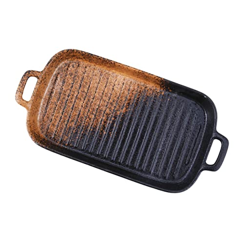 LABRIMP 1 Stück Keramische Backplatte mit Griffen Retro Minimalistische Ofenform für Zuhause zum Braten und Backen Langlebig und Leicht zu Reinigen LABRIMP 1 Stück Keramische Backplatte mit Griffen Retro Minimalistische Ofenform für Zuhause zum Braten und Backen Langlebig und Leicht zu Reinigen von LABRIMP