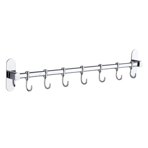 LABRIMP 1 Stück Multifunktionaler Wandhaken aus Bohrfreies Küchenregal für Küchenutensilien und Handtücher mit Haken und Selbstklebendem Montageset Silberfarben LABRIMP 1 Stück Multifunktionaler Wandhaken aus Bohrfreies Küchenregal für Küchenutensilien und Handtücher mit Haken und Selbstklebendem Montageset Silberfarben von LABRIMP