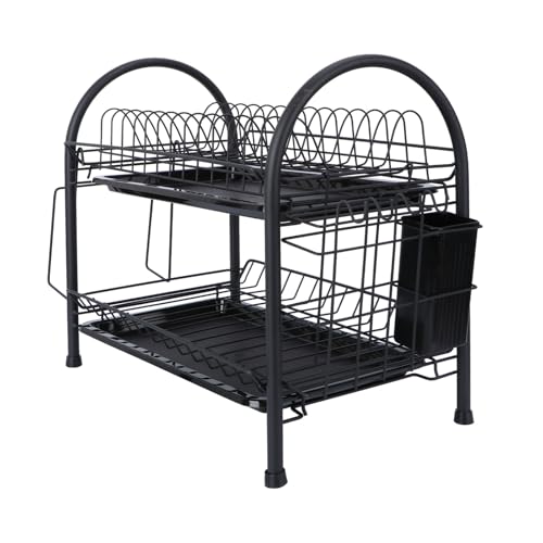 LABRIMP 1 Stück Multilayer Geschirrablage mit Abtropffunktion Küchenregal für Sauberes Geschirr Platzsparend und Rutschfest für Moderne Küchen Schwarz LABRIMP 1 Stück Multilayer Geschirrablage mit Abtropffunktion Küchenregal für Sauberes Geschirr Platzsparend und Rutschfest für Moderne Küchen Schwarz von LABRIMP