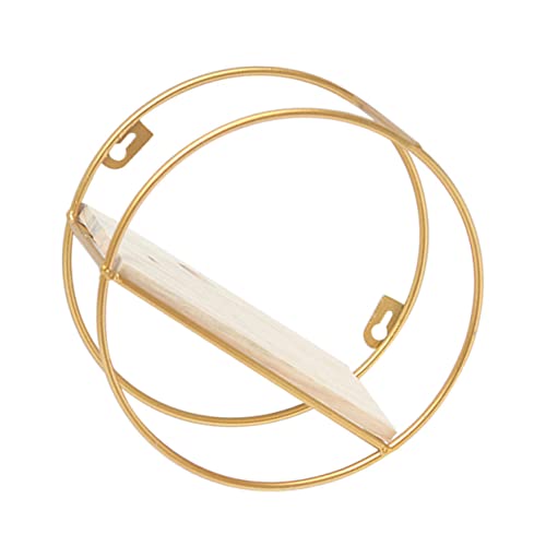 LABRIMP 1 Stück Wandregal Wandmontierter Aufbewahrungsregal für Wohnzimmer Badezimmer und Küche Stilvolles Platzsparendes Design Gold für Organisation von LABRIMP