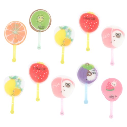 LABRIMP 10 Stück Faltbare Handfächer Teiliges mit Cartoon Frucht Design für Partys Hochzeiten und Festivals aus Strapazierfähigem Kompakt und Leicht für Erwachsene von LABRIMP