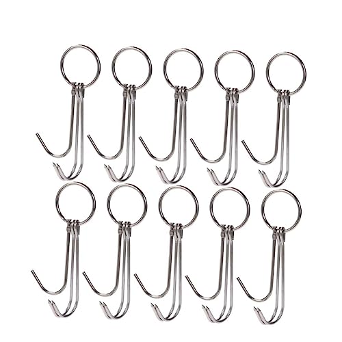 LABRIMP 10 Stück Fleischhaken Robuste Haken für Fleischverarbeitung Aufhängen Trocknen und Räuchern für Metzgereien und Bbq Grill von LABRIMP