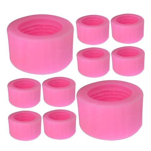 LABRIMP 10 Stück Makkaron Fondantform Fondant Silikonform Makkaronform Wachsform Für Kerzen Weihnachtsbackformen Weihnachtskuchenform Schokoladenplätzchenform 3d-fondantform Rosa Kieselgel von LABRIMP