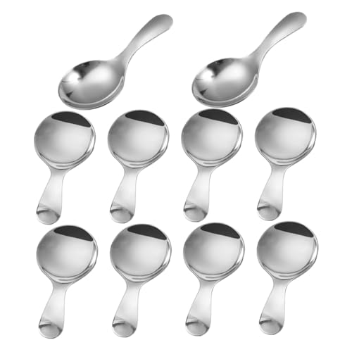 LABRIMP 10 Stück Teiliges Edelstahl Mini Dessertlöffel mit Kurzem Griff Runde Form für Eiscreme Tee Zucker Salz und Gewürze Ergonomisch Leicht zu Reinigen für Weiche Desserts LABRIMP 10 Stück Teiliges Edelstahl Mini Dessertlöffel mit Kurzem Griff Runde Form für Eiscreme Tee Zucker Salz und Gewürze Ergonomisch Leicht zu Reinigen für Weiche Desserts von LABRIMP