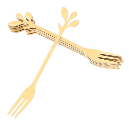 LABRIMP 10 Stück Teiliges Mini gabeln Gold Edelstahl Kompakt Leicht und Robust Stilvolles Blattdesign für Käse Salat Fleisch Kaffee Partys Picknick und Cocktails LABRIMP 10 Stück Teiliges Mini gabeln Gold Edelstahl Kompakt Leicht und Robust Stilvolles Blattdesign für Käse Salat Fleisch Kaffee Partys Picknick und Cocktails von LABRIMP