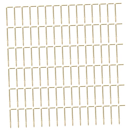 LABRIMP 100 Stück Förmige Schraubhaken aus Stahl Selbstschneidende Stabile Winkelhaken für Bilder Ornamente und Einfache Installation mit Hammer und Bohrer von LABRIMP